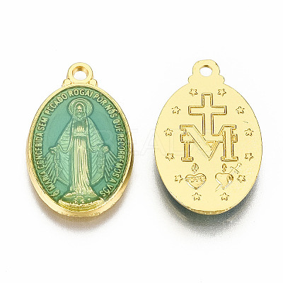 Brass Enamel Pendants KK-S345-179B-1