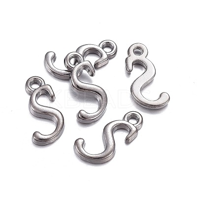 Gunmetal Plated Alloy Letter Pendants LS-PALLOY-J718-01B-S-1
