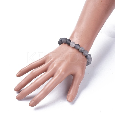 Natural Cloudy Quartz Beads Stretch Bracelets BJEW-JB04173-02-1
