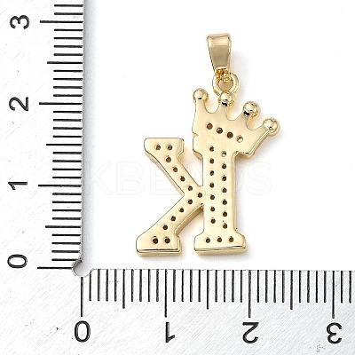 Rack Plating Brass Micro Pave Cubic Zirconia Pendants KK-D535-01K-RS-1