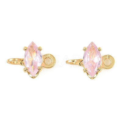 Brass Pave Cubic Zirconia Horse Eye Connector Charms KK-P347-03G-1