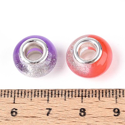 Transparent Resin Rondelle European Beads RESI-N044-02-1