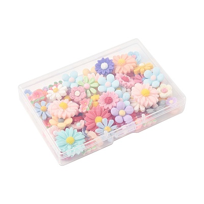 100Pcs 10 Styles Opaque Resin Cabochons CRES-FS0001-25-1
