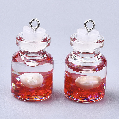 Glass Bottle Pendants GLAA-T001-03C-1