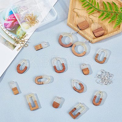 DIY Wooden Dangle Earring Making Kits DIY-OC0007-03-1