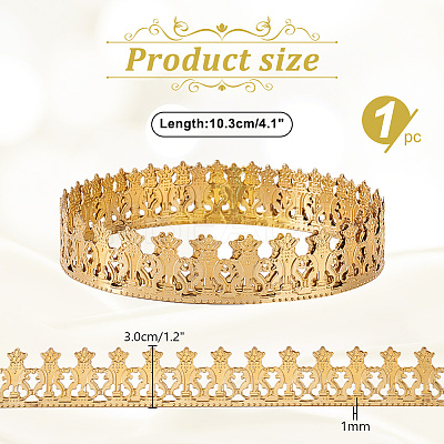 Crown Brass Ribbon for Lamp Cover Decoration AJEW-WH0348-381A-1