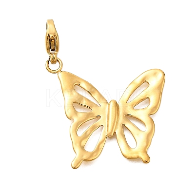 Butterfly 304 Stainless Steel Pendant Decorations STAS-R159-15G-1