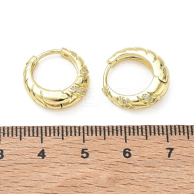Brass Micro Pave Cubic Zirconia Hoop Earrings KK-CBA30C7-15G-1