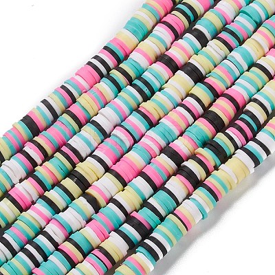 Handmade Polymer Clay Beads Strands CLAY-R089-6mm-153-1