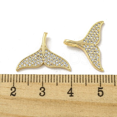 Brass Micro Pave Clear Cubic Zirconia Pendants KK-H460-35G-1