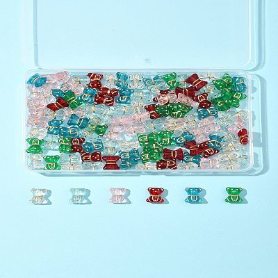 110Pcs 6 Colors Transparent Acrylic Beads MACR-FS0002-06-1