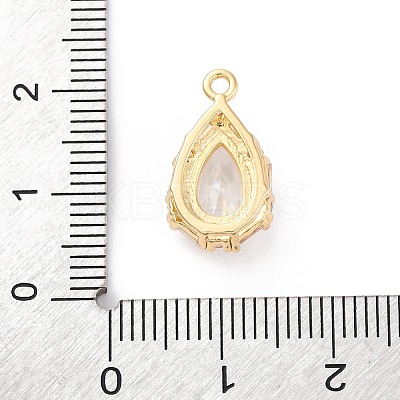 Brass Micro Pave Clear Cubic Zirconia Pendants KK-Z084-09G-04-1