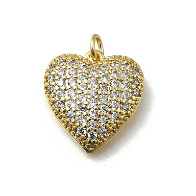 Brass Micro Pave Cubic Zirconia Pendants KK-C090-42G-03-1