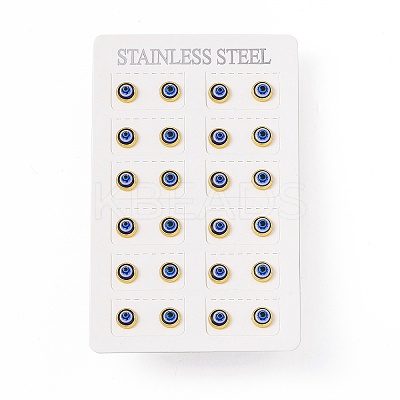 Resin Evil Eye Stud Earrings EJEW-P212-17G-02-1