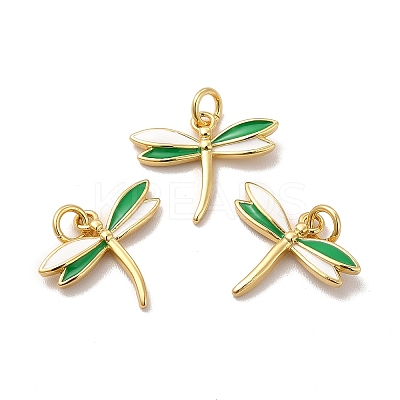 Rack Plating Brass Enamel Pendants KK-A177-21G-1