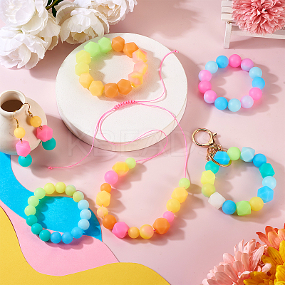 72Pcs 12 Colors Luminous Hexagon Food Grade Silicone Beads SIL-TA0001-36-1