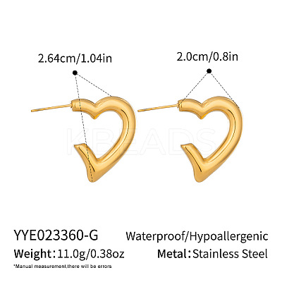 304 Stainless Steel Stud Earrings for Women YK4043-1-1