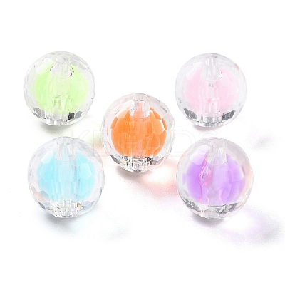 UV Plating Iridescent Transparent Acrylic Bead in Bead OACR-H112-08D-1