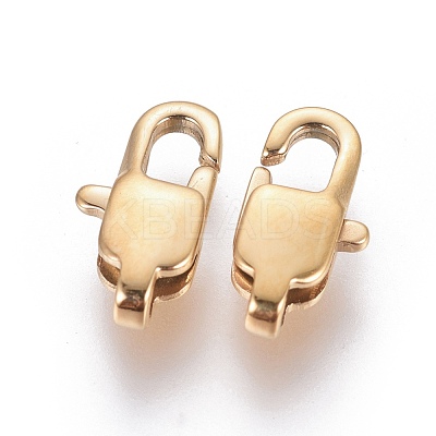 Ion Plating(IP) 304 Stainless Steel Lobster Claw Clasps STAS-G201-06A-G-1