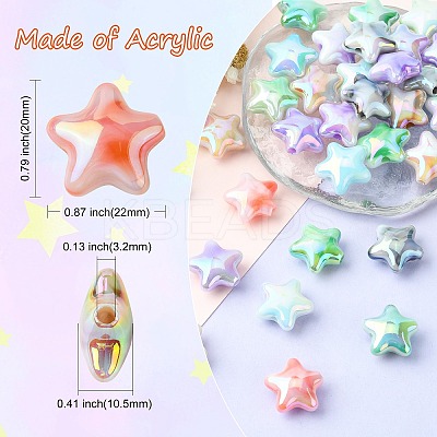 70Pcs UV Plating Rainbow Iridescent Acrylic Beads PACR-CJ0001-30-1