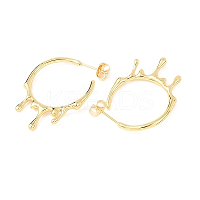 Rack Plating Brass Melting Drop Stud Earrings EJEW-F294-05G-1