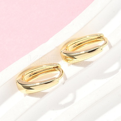 Oval Brass Hoop Earrings EJEW-Z102-33G-1