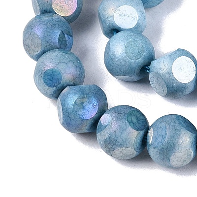Ombre Effect Dyed Electroplate Opaque Glass Beads Strands EGLA-Q130-01A-07-1