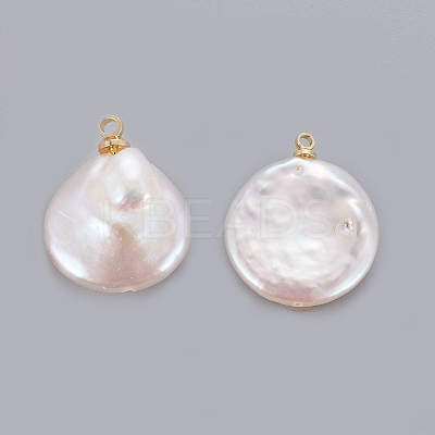 Natural Cultured Freshwater Pearl Pendants LS-PEAR-J004-30G-1