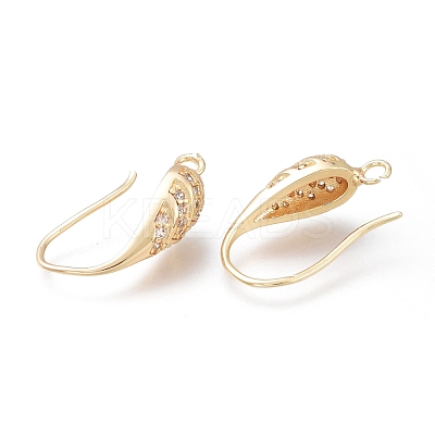 Brass Earring Hooks KK-H102-04G-1