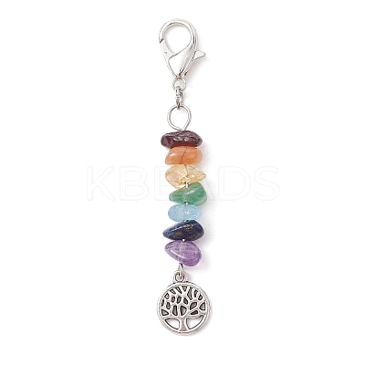 Tibetan Style Alloy Tree of Life Pendant Decorations HJEW-JM01748-1