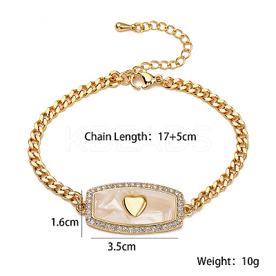 Brass Micro Pave Cubic Zirconia Link Bracelets PW-WG51589-01-1