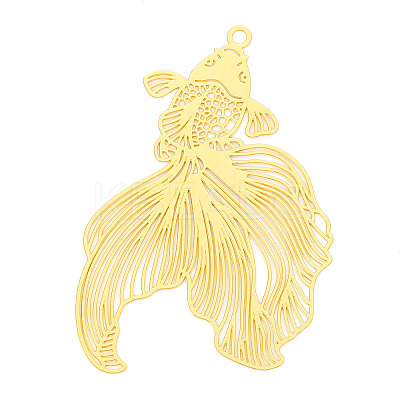 Brass Filigree Pendants KKC-T003-09G-1