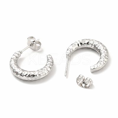 Non-Tarnish 304 Stainless Steel Crescent Moon Stud Earrings EJEW-F283-05P-1