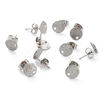 Non-Tarnish 304 Stainless Steel Stud Earring Findings STAS-O144-01A-P-1