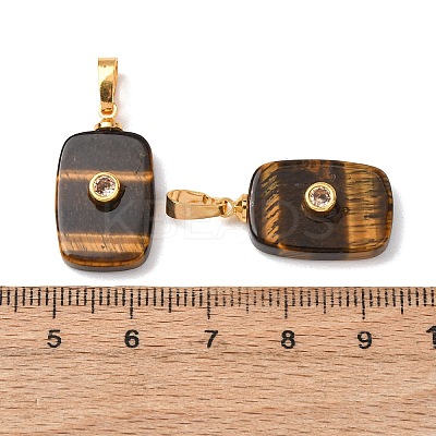 Natural Tiger Eye Pendants G-P628-01G-03-1