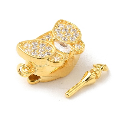 925 Sterling Silver Pave Clear Cubic Zirconia Box Clasps STER-M114-10G-1