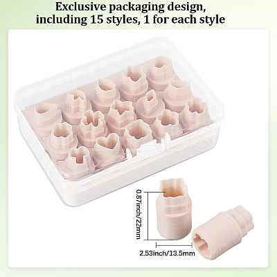 15Pcs 15 Styles Plastic Clay Molds DIY-WH20032-50-1