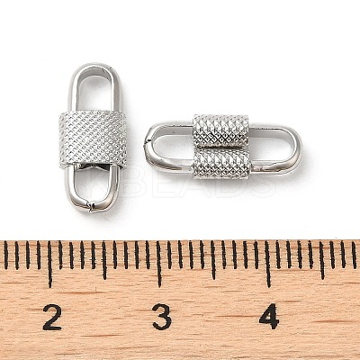 Rack Plating Brass Oval Link Connector Charms KK-Z033-03P-1