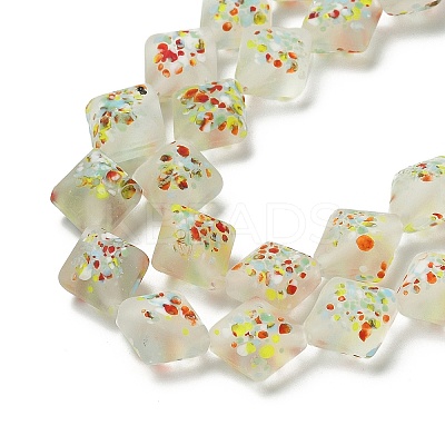 Frosted Handmade Lampwork Beads Strands LAMP-A010-01C-1
