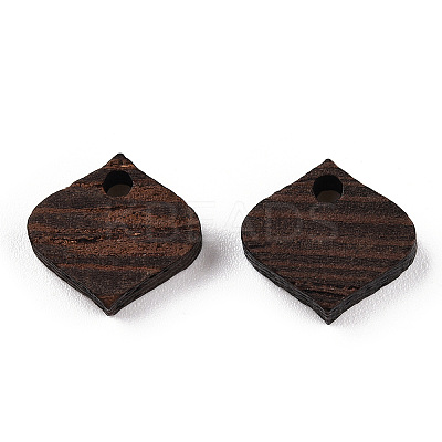 Natural Wenge Wood Rhombus Charms WOOD-T023-27-1