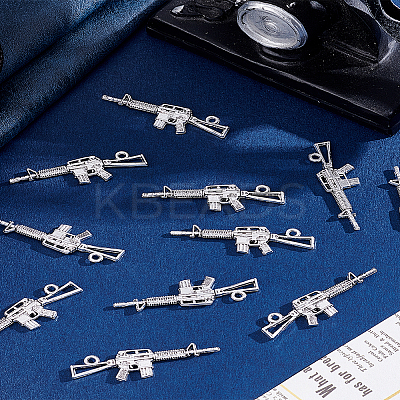 30Pcs Tibetan Style Alloy Rifle/Gun Pendants FIND-LP0002-34-1