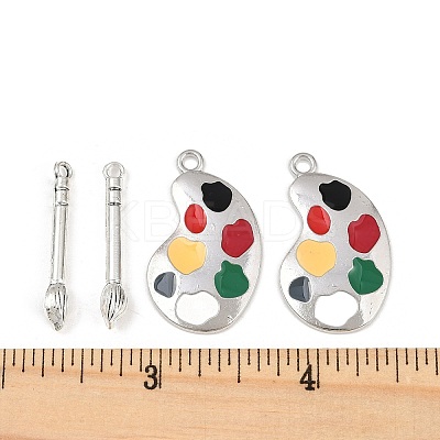 10Pcs 2 Styles Alloy Enamel Pendants ENAM-FP0003-08-1