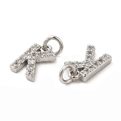 Brass Micro Pave Grade AAA Cubic Zirconia Charms ZIRC-P067-11P-K-NR-1