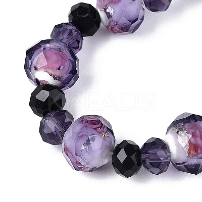Handmade Silver Foil Glass Beads Strands FOIL-N029-08-1