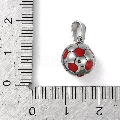 Trendy Necklace Findings 304 Stainless Steel FootBall/Soccer Ball Pendants STAS-L012-B01P-04-1