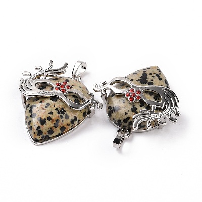 Natural Dalmatian Jasper Pendants G-P496-02P-06-1