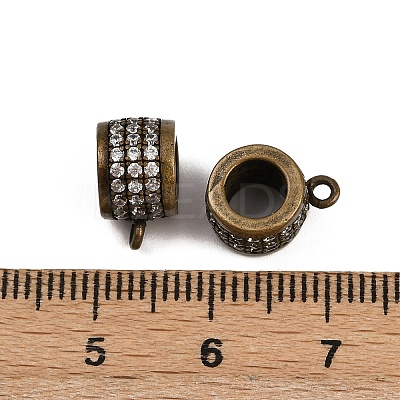 Brass Micro Pave Cubic Zirconia Tube Bails ZIRC-M075-05AB-A-NR-1