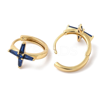 Cross Cubic Zirconia Cuff Earrings EJEW-G348-16G-04-1