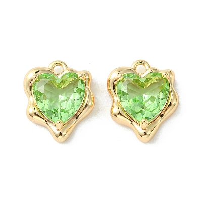 Brass Micro Pave Cubic Zirconia Charms KK-L208-06G-06-1