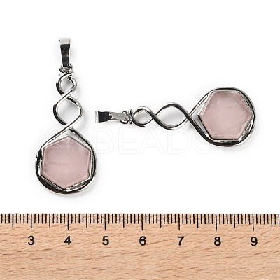 Natural Rose Quartz Pendants G-F777-05P-08-1